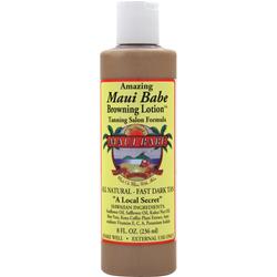 Maui Babe Browning Lotion Tanning Salon Formula - All Natural Fast Dark Tan 8 fl.oz