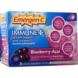 Alacer Emergen-C Immune + System Support w/ Vit. D Blueberry-Acai 30 pckts