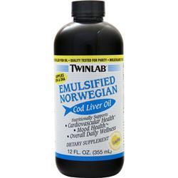 TwinLab Emulsified Norwegian Cod Liver Oil (liquid) Lemon 12 fl.oz