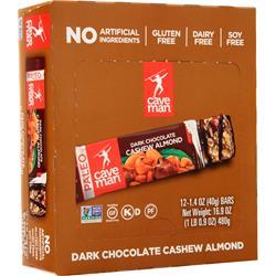 Caveman Foods Nutrition Bar Dark Choc Cashew Almond BEST BY 9/6/23 12 bars