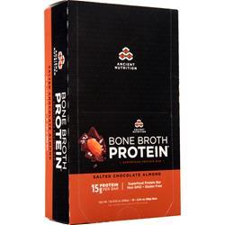 Ancient Nutrition Bone Broth Protein Bar Salted Chocolate Almond 12 bars