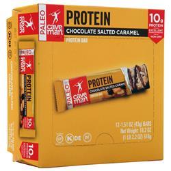 Caveman Foods Protein Bar Chocolate Salted Caramel 12 bars