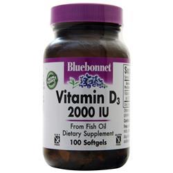 Bluebonnet Vitamin D3 (2000IU) Fish Oil Source 100 sgels