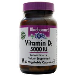 Bluebonnet Vitamin D3 (5000IU) 60 vcaps