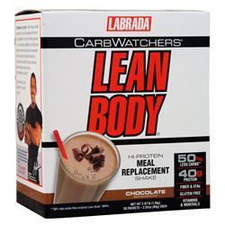 Labrada CarbWatchers Lean Body Protein Shake Drink Mix Chocolate 20 pckts