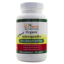 Biotech Nutritions Organic Ashwagandha - Extra Strength 90 caps