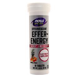Now Effer-Energy Effervescent Tablets Tropical Punch BEST BY 7/23 10 tabs