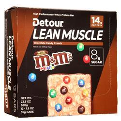 Forward Foods Detour Lean Muscle Bar Chocolate Candy Crunch 12 bars