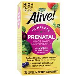 Natures Way Alive! Prenatal Multi-Vitamin with Plant DHA Strawberry 30 sgels