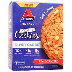 Atkins Protein Cookie Snack Peanut Butter BEST BY 12/16/23 4 count