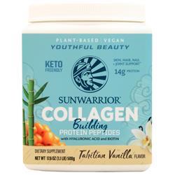 SunWarrior Plant-Based Collagen Building Protein Peptides Tahitian Vanilla 500 grams