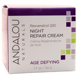Andalou Naturals Resveratrol Q10 Night Repair Cream 1.7 oz