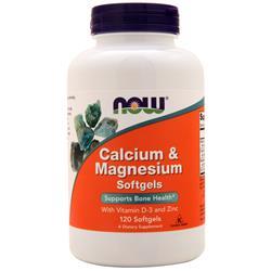Now Calcium & Magnesium with Vitamin D-3 and Zinc 120 sgels