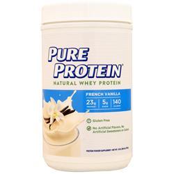 Natural Whey Protein Powder by Pure Protein, Gluten Free, French Vanilla,  1.6lbs 