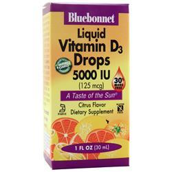 Bluebonnet Liquid Vitamin D3 Drops (5000IU) Citrus 1 fl.oz