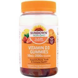 Sundown Naturals Vitamin D3 Gummies Strawberry, Orange & Lemon 90 gummy