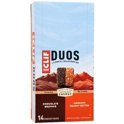 Clif Bar Duos Energy Bar Chocolate Brownie + Crunchy Peanut Butter 14 bars
