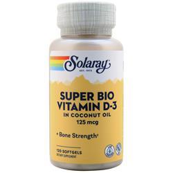 Solaray Super Bio Vitamin D-3 in Coconut Oil 120 sgels