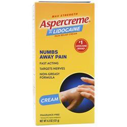 Aspercreme Pain Relief Cream with Lidocaine Fragrance-Free 4.3 oz