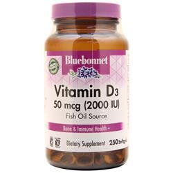 Bluebonnet Vitamin D3 (2000IU) Fish Oil Source 250 sgels