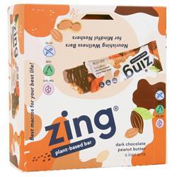Zing High Protein Zing Bar Dark Chocolate Peanut Butter BEST BY 5/1/23 12 bars