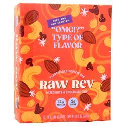 Raw Indulgence Raw Rev Plant-Based Protein Bar Mixed Nuts & Chocolate Chip 12 bars