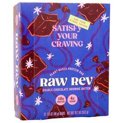 Raw Rev Plant-Based Protein Bar Double Chocolate Brownie Batter 12 bars