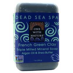 One With Nature Dead Sea Spa - Triple Milled Mineral Soap French Green Clay 7 oz