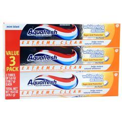 Glaxo Smith Kline Aquafresh Extreme Clean Fluoride Toothpaste Whitening Action Mint Blast - Value 3 Pack 3 pack