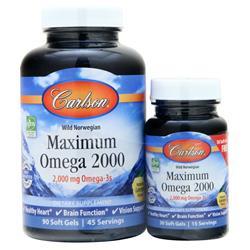 Carlson Wild Norwegian Maximum Omega 2000 Natural Lemon 90+30 Shrink Wrap 120 sgels