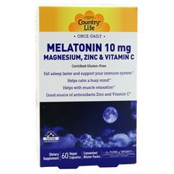 Country Life Melatonin (10mg) with Magnesium, Zinc & Vitamin C 60 vcaps