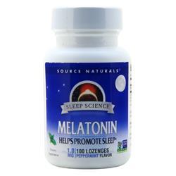 Source Naturals Melatonin - Sublingual (1mg) Peppermint 100 lzngs