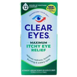 Clear Eyes Lubricant/Redness Reliever Eye Drops Maximum Itchy Eye Relief .5 fl.oz