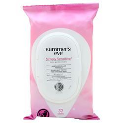 Summers Eve Daily Gentle Cloths Simply Sensitive 32 count