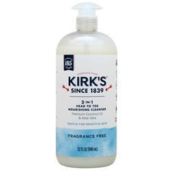 Kirks Natural 3-in-1 Head to Toe Nourishing Cleanser Fragrance Free 32 fl.oz