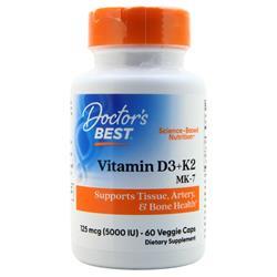 Doctors Best Vitamin D3 + K2 MK-7 60 vcaps