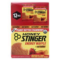 Honey Stinger Organic Energy Waffle + Nut Butter Peanut Butter Strawberry 12 pckts