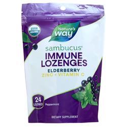 Natures Way Organic Sambucus Immune Lozenges Peppermint 24 lzngs
