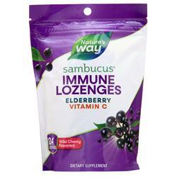 Natures Way Sambucus Immune Vitamin C Lozenges Wild Cherry 24 lzngs