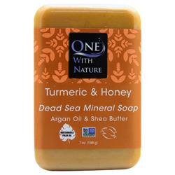 One With Nature Dead Sea Mineral Soap Turmeric & Honey 7 oz