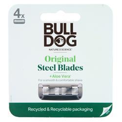 Bulldog Original Steel Blades + Aloe Vera Refill 4 count
