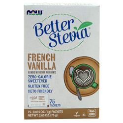 Now Better Stevia Zero-Calorie Sweetener French Vanilla 75 pckts