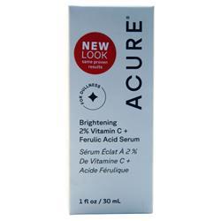 Acure Brightening 2% Vitamin C + Ferulic Acid Serum 1 fl.oz
