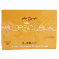 The Ginger People Ginger Rescue Ginger Shots - Energy Lemon Cayenne 12 count