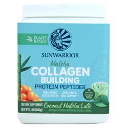 SunWarrior Plant-Based Collagen Building Protein Peptides Coconut Matcha Latte 500 grams