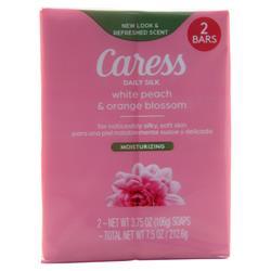 Caress Daily Silk Bar Soap White Peach & Orange Blossom 2 pack