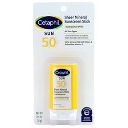 Cetaphil Sheer Mineral Sunscreen Stick Broad Spectrum SPF 50 .5 oz