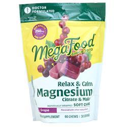 Megafood Relax + Calm Magnesium - Soft Chews Grape 60 chews