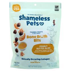 Shameless Pets Bone Broth Bits - Training Treats for Dogs Peanut Butter Bliss 8 oz