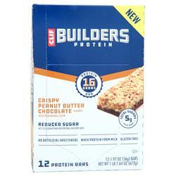 Clif Bar Builders Protein Crisp Bar Crispy Peanut Butter Chocolate 12 bars